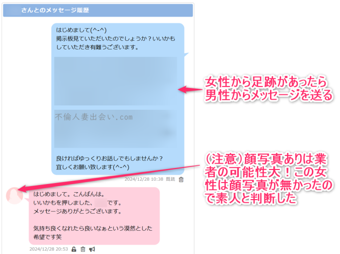 PCMAXでのやりとり